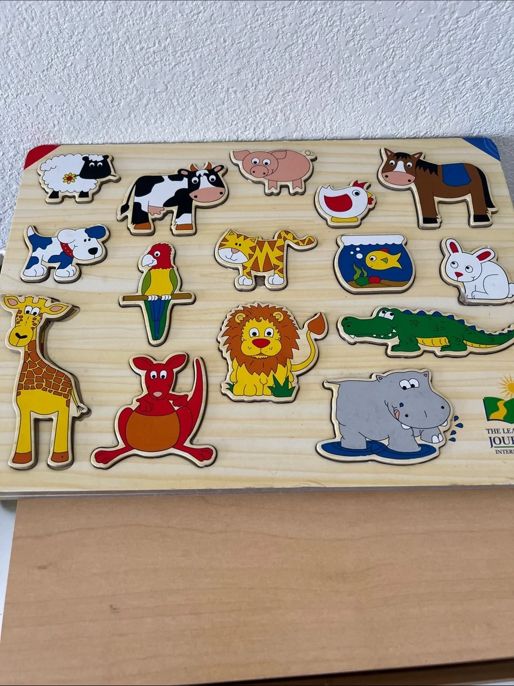 Wooden Number & Animal Puzzle Board